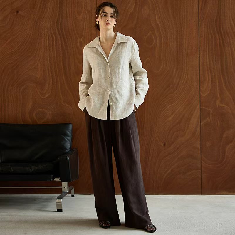 100% Linen Long-Sleeve Women's - Office High Tech 评论和价格