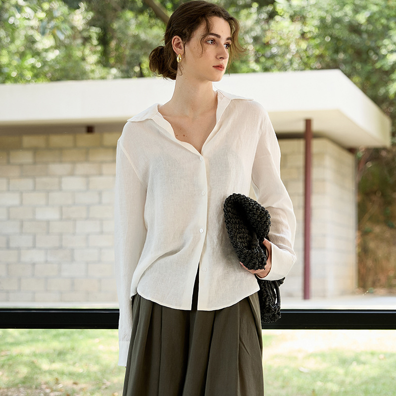 100% Linen Long-Sleeve Women's - Office High Tech 评论和价格